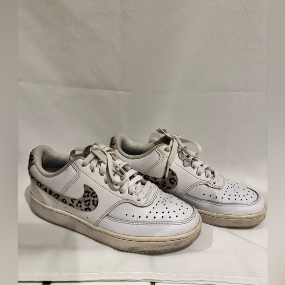 Nike Shoes - Nike White and Black Cheetah Print Sneakers